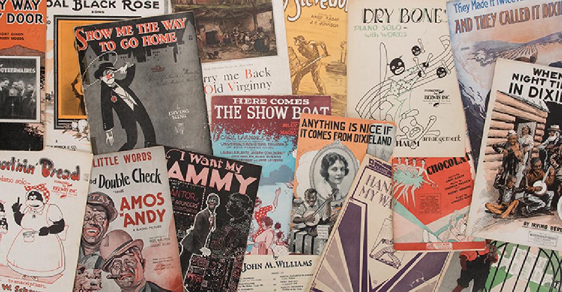 Lot of 39 Pieces of Black Americana Sheet Music.: Lot of 39 Pieces of Black Americana Sheet Music. 1890s—1940s. Loose issues. Color pictorial covers. 4to. Condition varying from fair to very good.