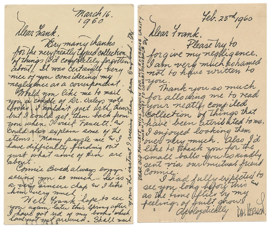 Four Dai Vernon Postcards. (1 of 2)