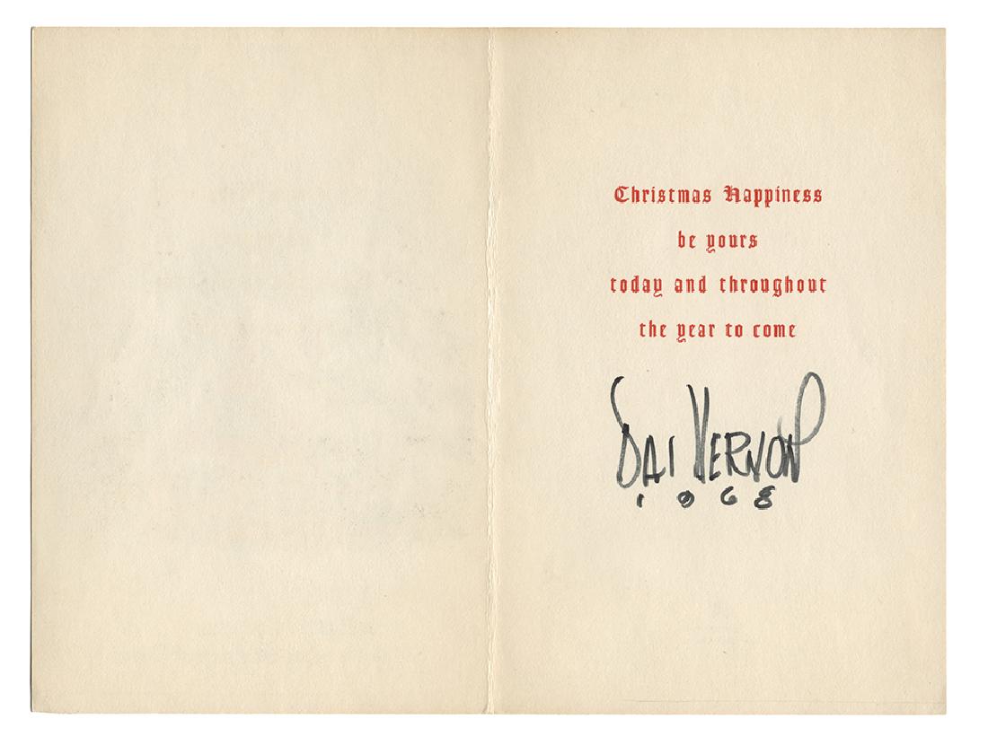 Vernon, Dai. Two Signed Christmas Cards. (1 of 2)