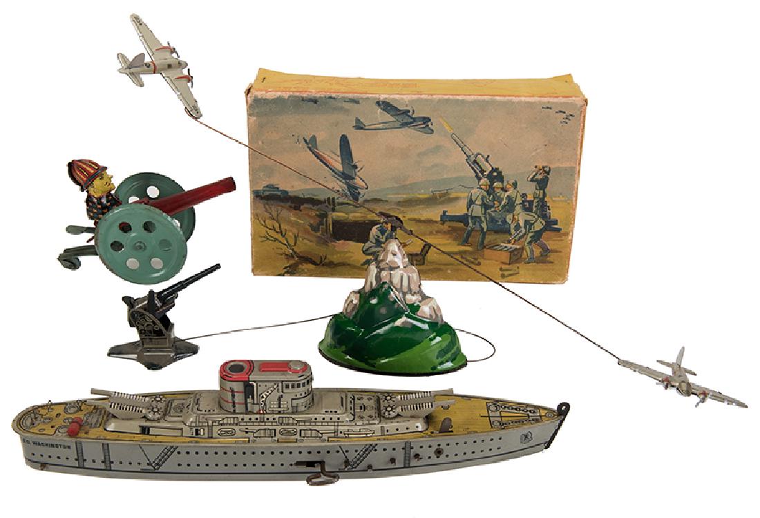 Lot of Three Military-Themed Tin Toys. (1 of 1)