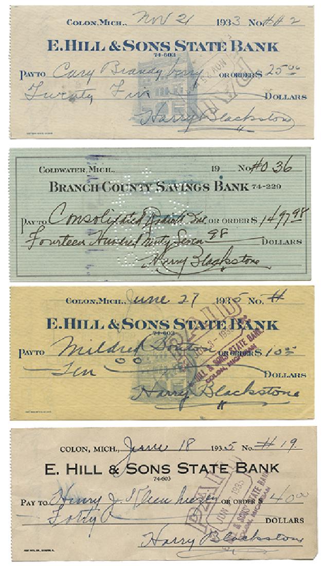 Group of 10 Checks Signed by Harry Blackstone. (1 of 3)