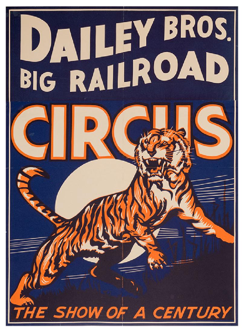 Dailey Brothers Big Railroad Circus Poster. (1 of 1)