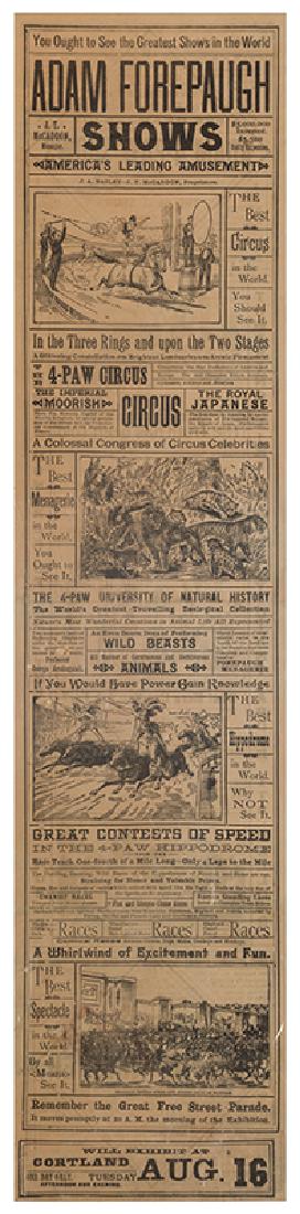 Adam Forepaugh Shows. Pair of Circus Broadsides. (1 of 2)