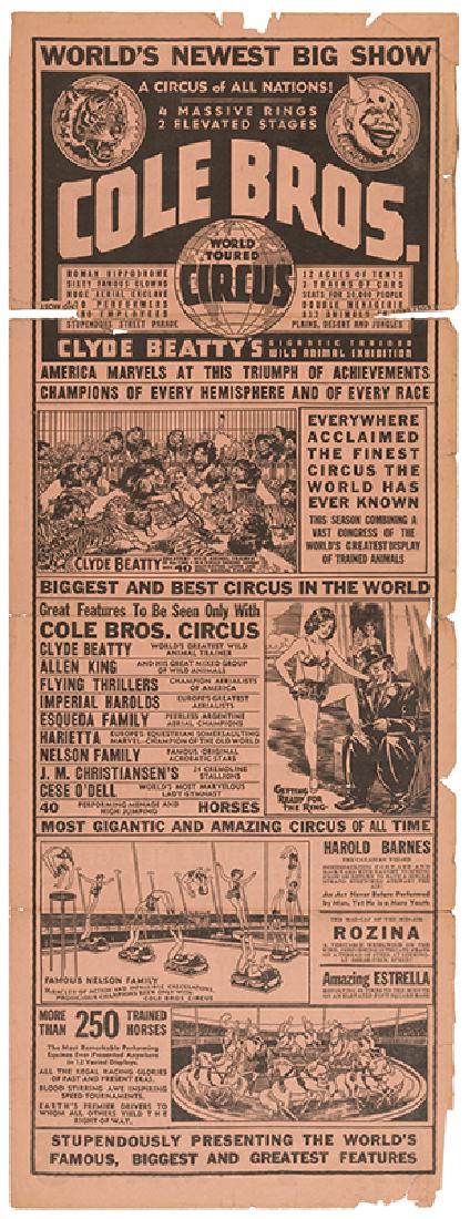 Three Cole Brothers Broadsides. (1 of 3)