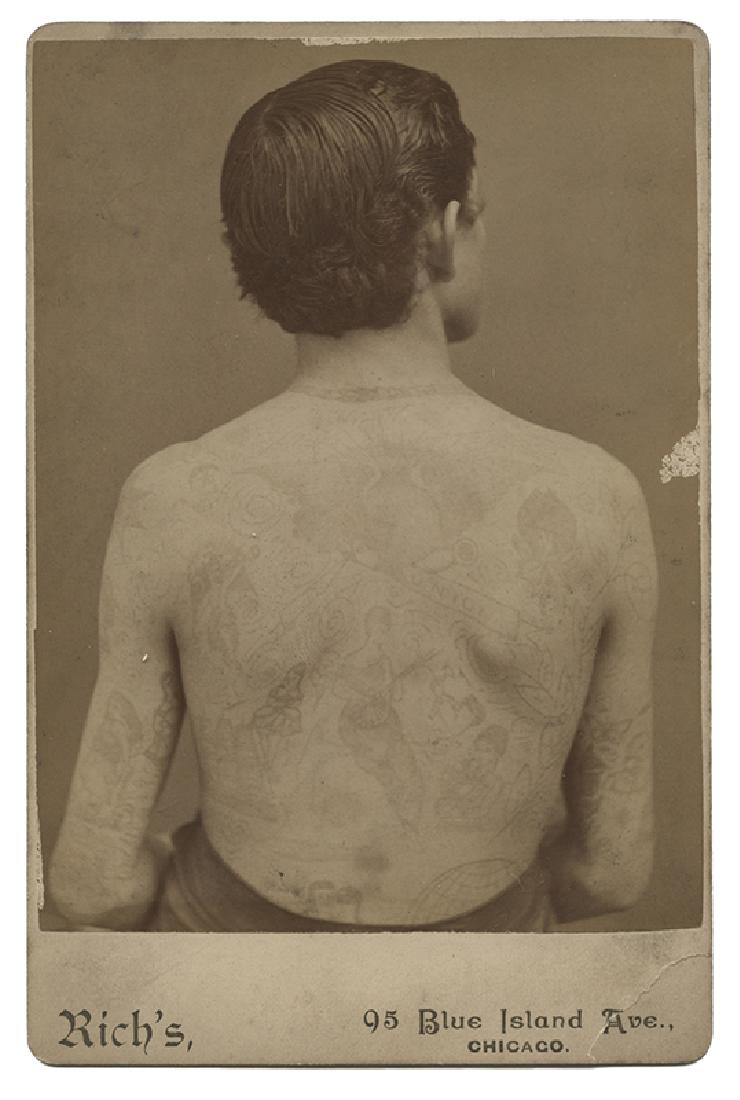 Tattooed Man Cabinet Photo. (1 of 1)