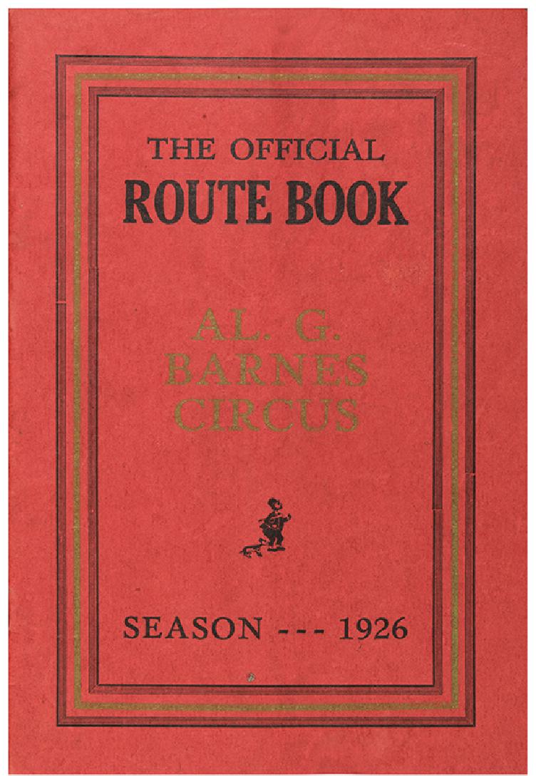 Al G. Barnes Circus. Route Book, Courier and Handbill. (1 of 3)