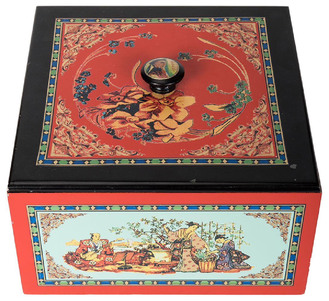 Bowl of Gobi (Gobi Bowl).: Bowl of Gobi (Gobi Bowl). Las Vegas: Nielsen Magic, ca. 2000s. Decorated wooden box allows the performer to exchange the contents of a confetti-filled copper bowl for a bowl full of water. With all or
