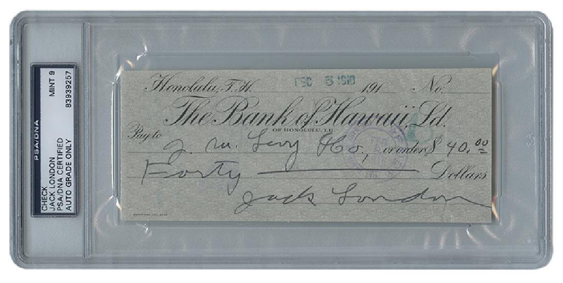 Jack London Signed Check. (1 of 1)