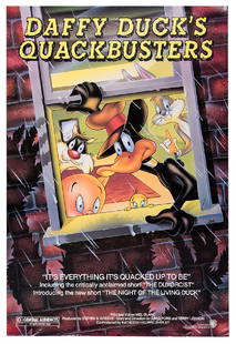 Daffy Duck’s Quackbusters.: Daffy Duck’s Quackbusters. Warner Bros., 1988. One sheet (41 x 27”). Animated crime comedy featuring the voices of Mel Blanc. Rolled. A.