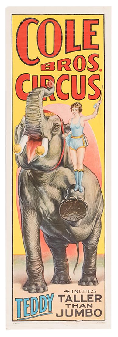 Cole Brothers Circus. Teddy 4 Inches Taller Than Jumbo. (1 of 1)