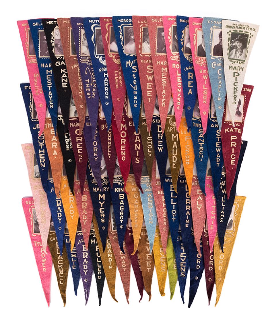 Collection of Silent—Era Souvenir Movie Star Pennants, (1 of 3)