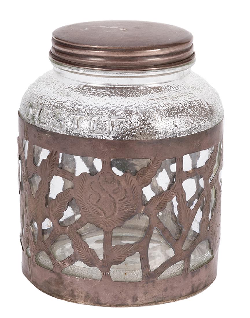 Elizabeth Taylor and Richard Burton Owned Sterling and: Elizabeth Taylor and Richard Burton Owned Sterling and Glass Jar. From Casa Kimberley, Puerto Vallarta, Mexico, this glass Nestle jar is encased in reticulated sterling, marked “CLG 925/Hecho en Mex