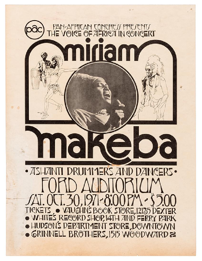 Miriam Makeba Pan-African Congress Concert Window Card. (1 of 1)