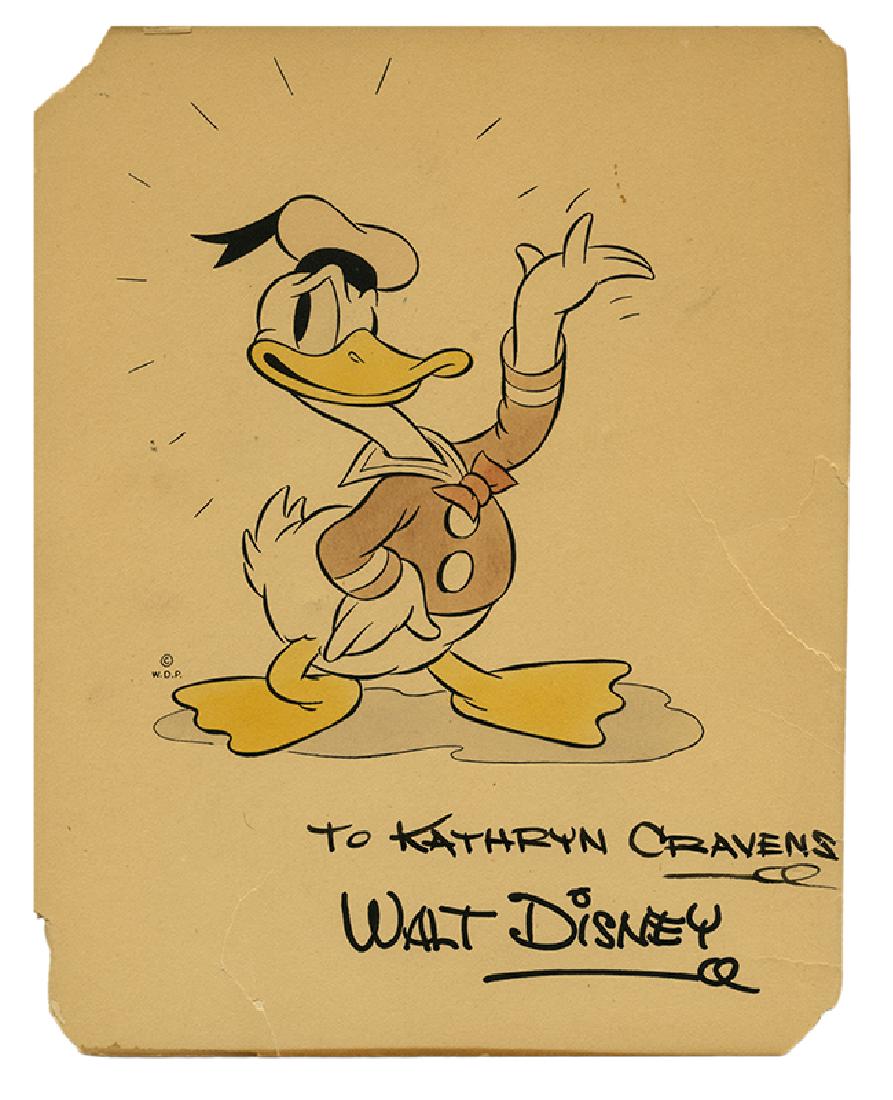 A Donald Duck Card Signed on Behalf of Walt Disney. (1 of 1)