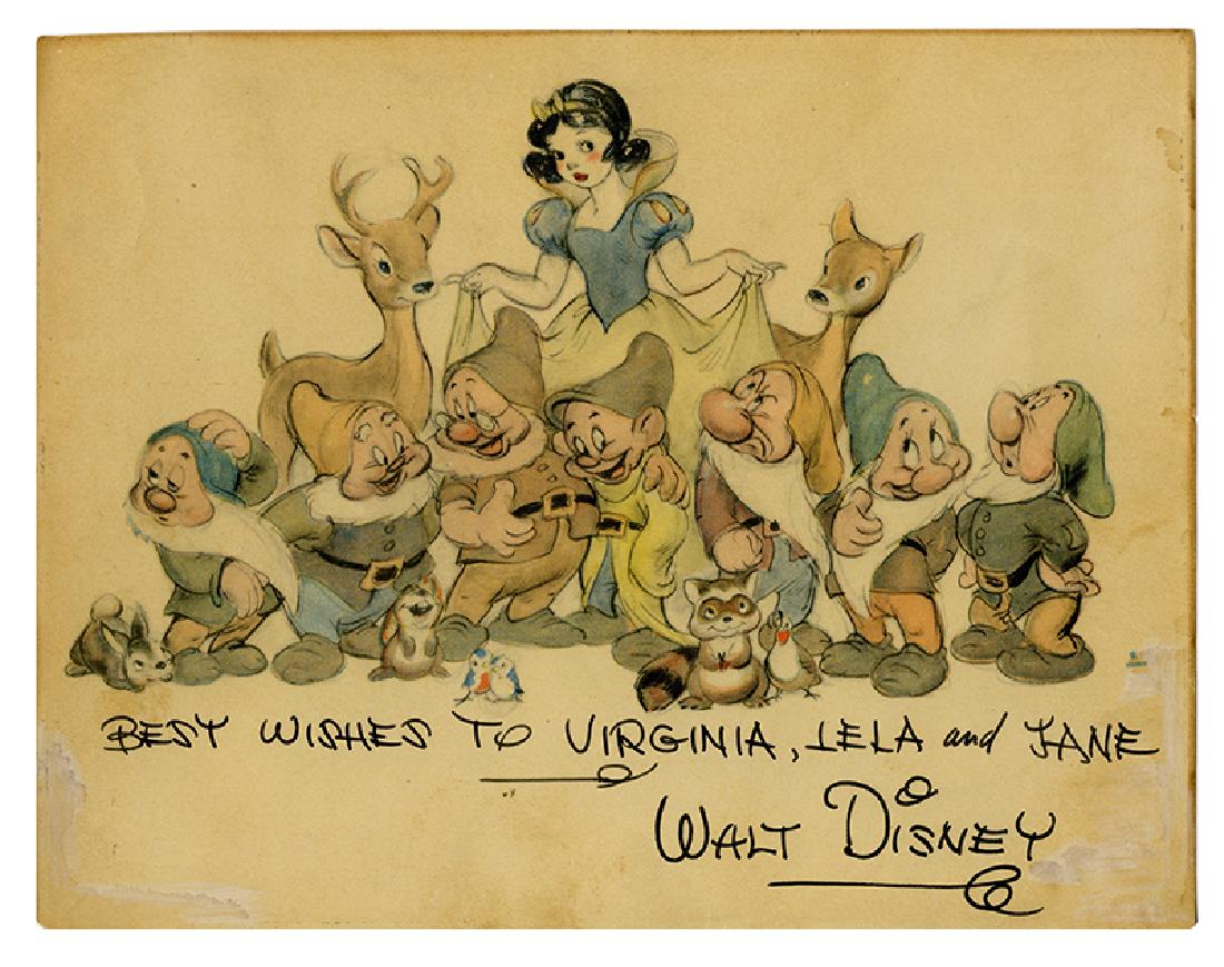Snow White and The Seven Dwarves Card Signed on Behalf (1 of 1)