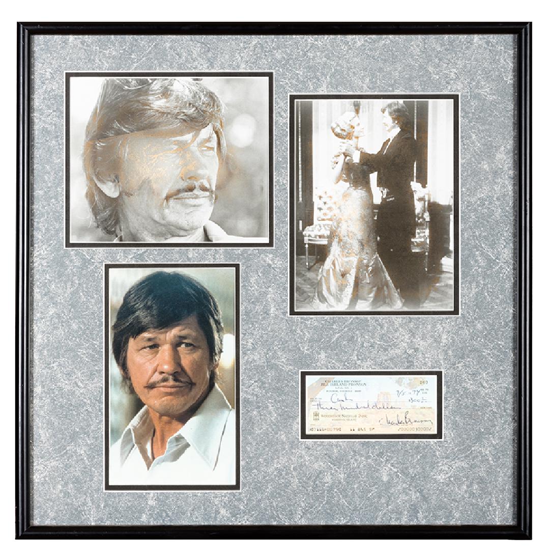 Charles Bronson Signed Check Photo Display. (1 of 1)