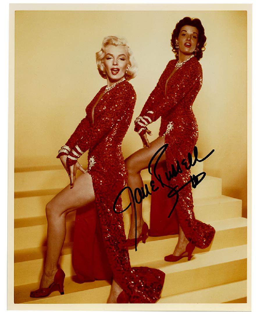 Jane Russell Autographed photo with Marilyn Monroe. (1 of 2)