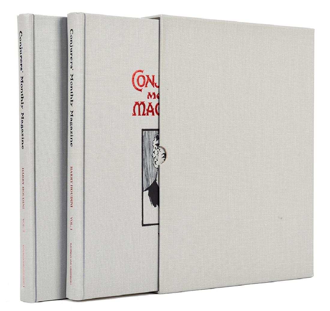 Conjurers’ Monthly Magazine.: Conjurers’ Monthly Magazine. Harry Houdini. Complete file in facsimile, from the limited reprint edition of 500 copies by Kaufman & Greenberg (1991) bound in two matching grey cloth volumes, stamped