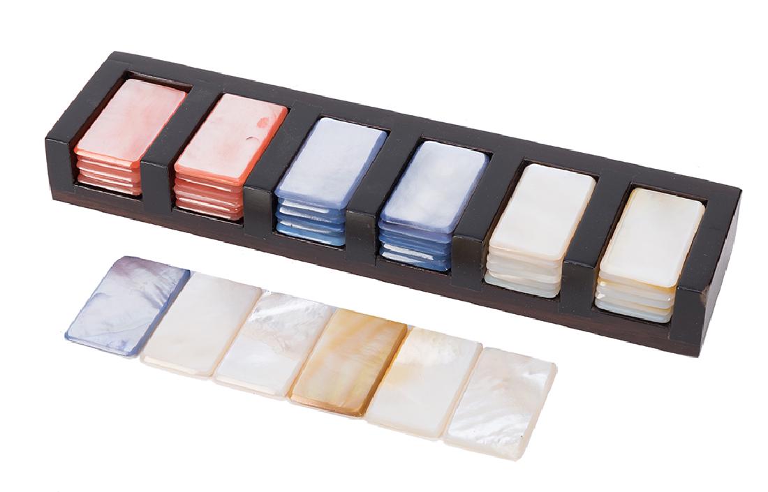 Six Hole Faro Marker Rack with 35 Mother of Pearl Faro (1 of 1)