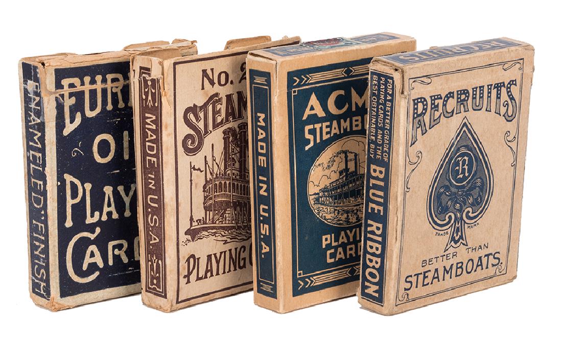 Four Empty Playing Card Boxes.