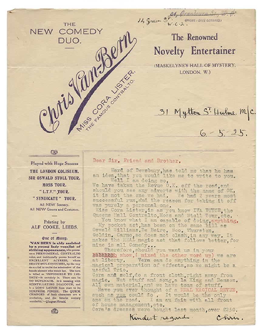 Group of Correspondence to The Great Raymond. (1 of 4)