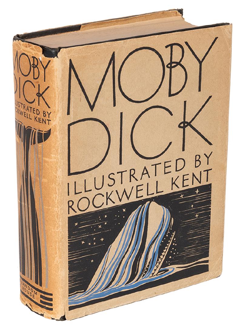 Moby Dick, or The Whale.: Melville, Herman. Moby Dick, or The Whale. New York: Random House, 1930. First Kent Trade Edition. Black cloth pictorially stamped in silver in original illustrated dust jacket as issued. Printed by L