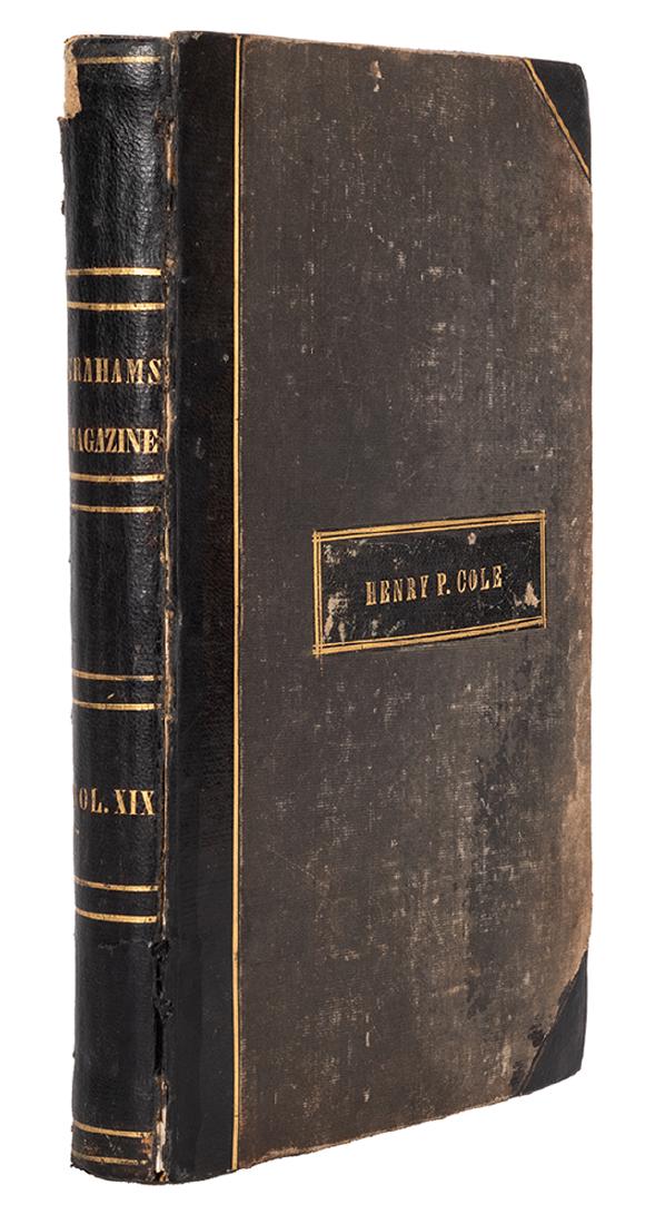 Graham’s Lady’s and Gentleman’s Magazine.: [Poe, Edgar Allan] Graham’s Lady’s and Gentleman’s Magazine. Philadelphia: George R. Graham, 1841. Vol. XIX; N1 (July 1841) – N6 (Dec. 1841). Six issues bound in a single volum