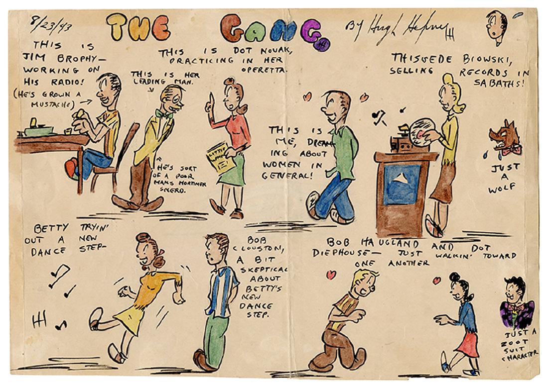 Original High School Cartoon, “The Gang,” by Hugh (1 of 2)