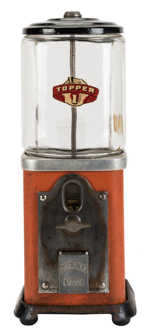 Victor Vending Co. 1 Cent Topper Bulk Vendor. (1 of 1)