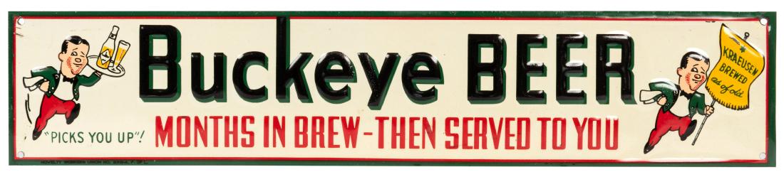 Buckeye Beer Tin Sign. (1 of 1)