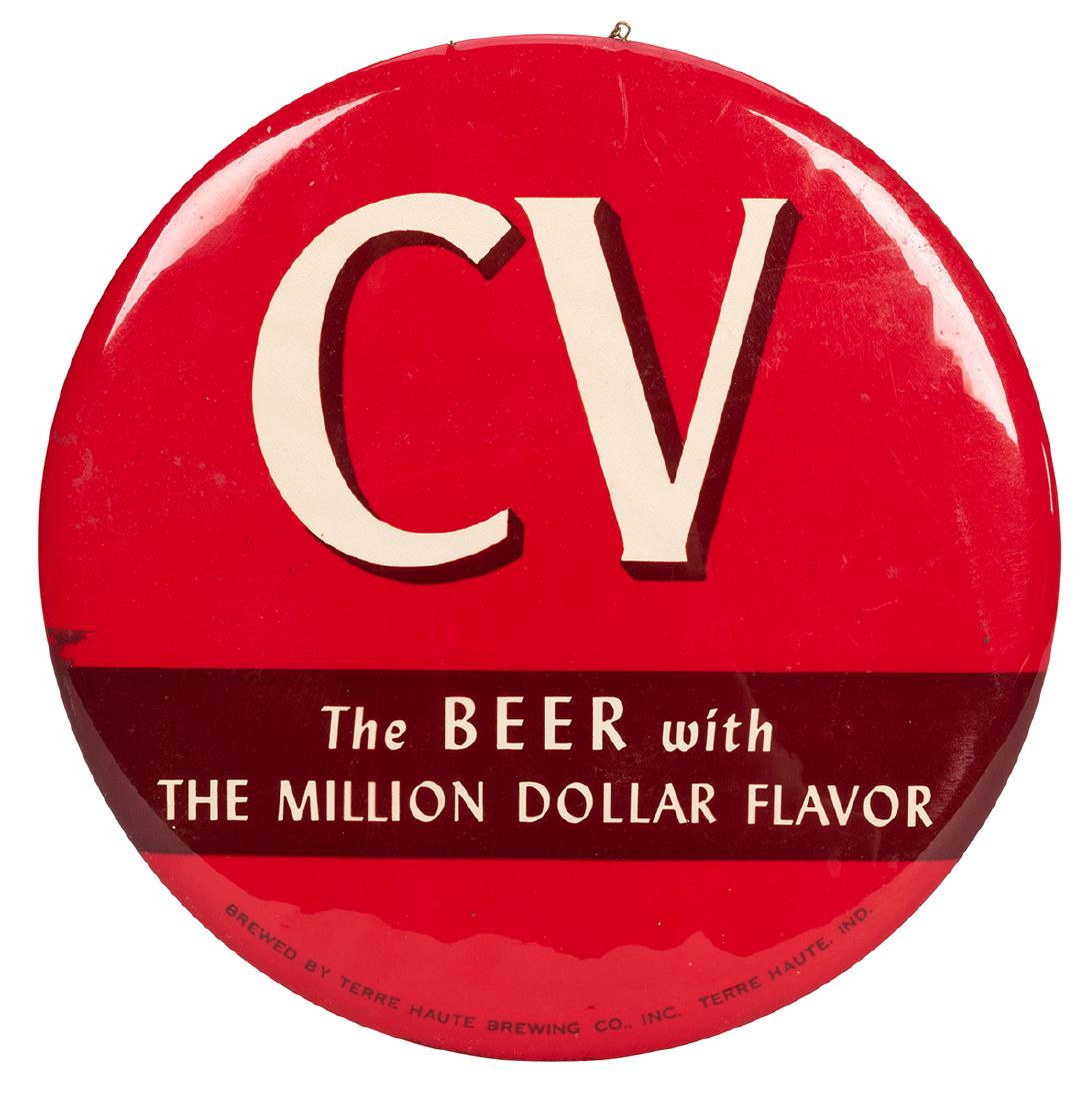 Champagne Velvet Beer Celluloid Button Sign. (1 of 1)