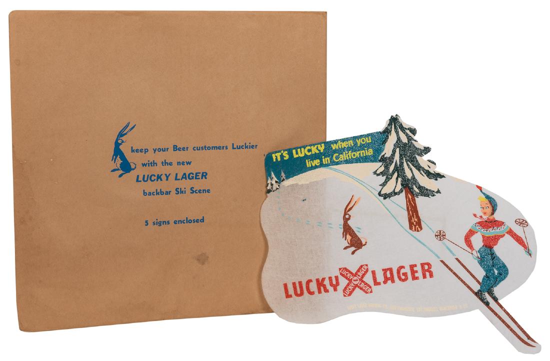 Lucky Lager Backbar Felt Decal. (1 of 1)