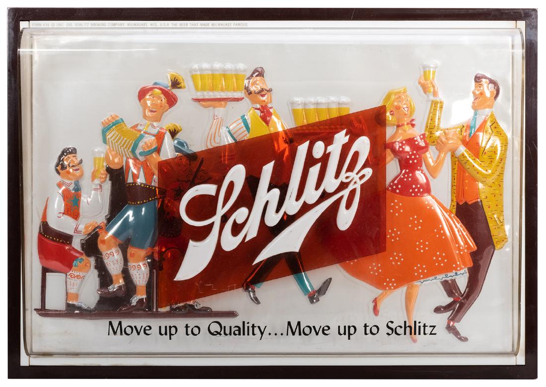 Schlitz Embossed 3-D Wall Display. (1 of 1)
