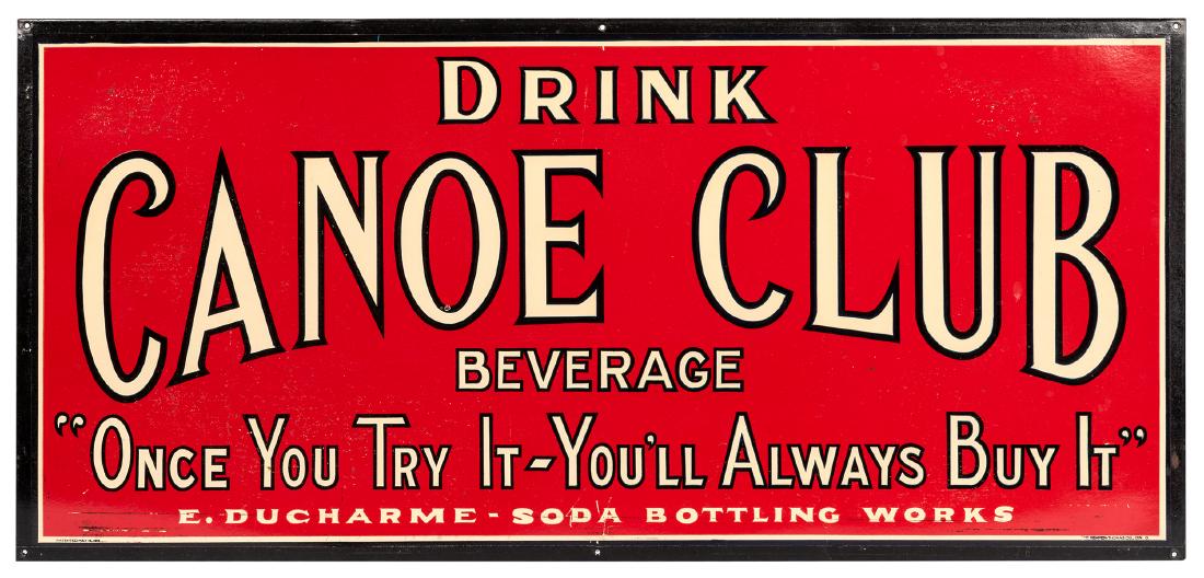 Canoe Club Beverage Cardboard Sign. (1 of 1)