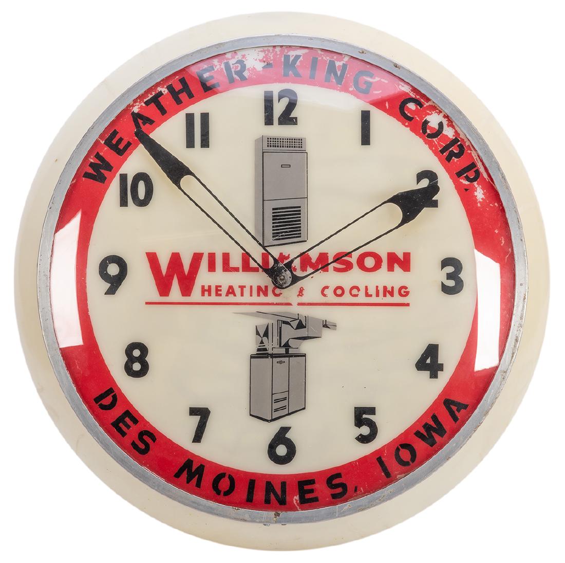 Williamson Heating and Cooling Advertising Clock. (1 of 1)