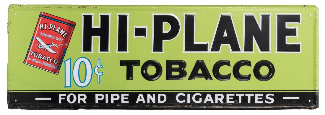 Hi-Plane Tobacco Embossed Tin Sign. (1 of 1)