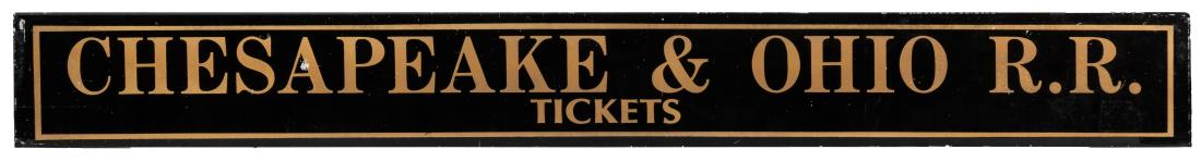 Two Railroad Reverse Glass Ticket Signs. (1 of 2)
