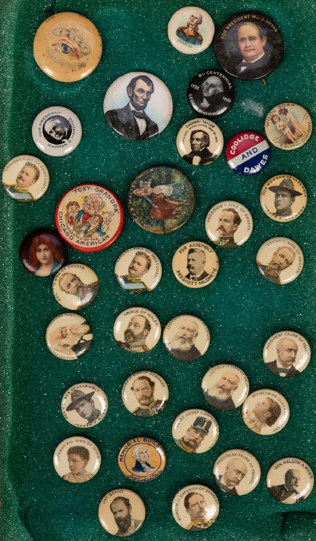Over 30 Political and Advertising Pinbacks. (1 of 1)