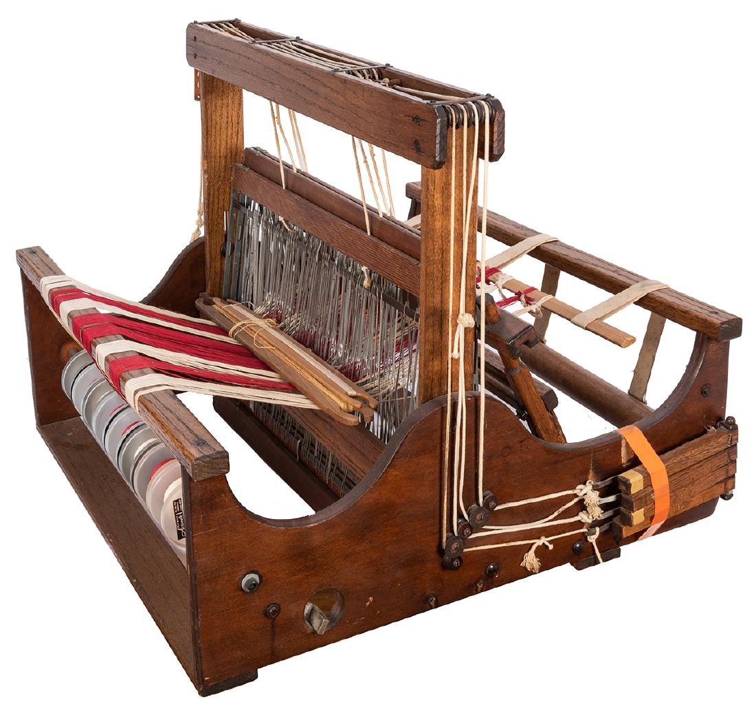 Vintage Wooden Tabletop Weaving Loom.