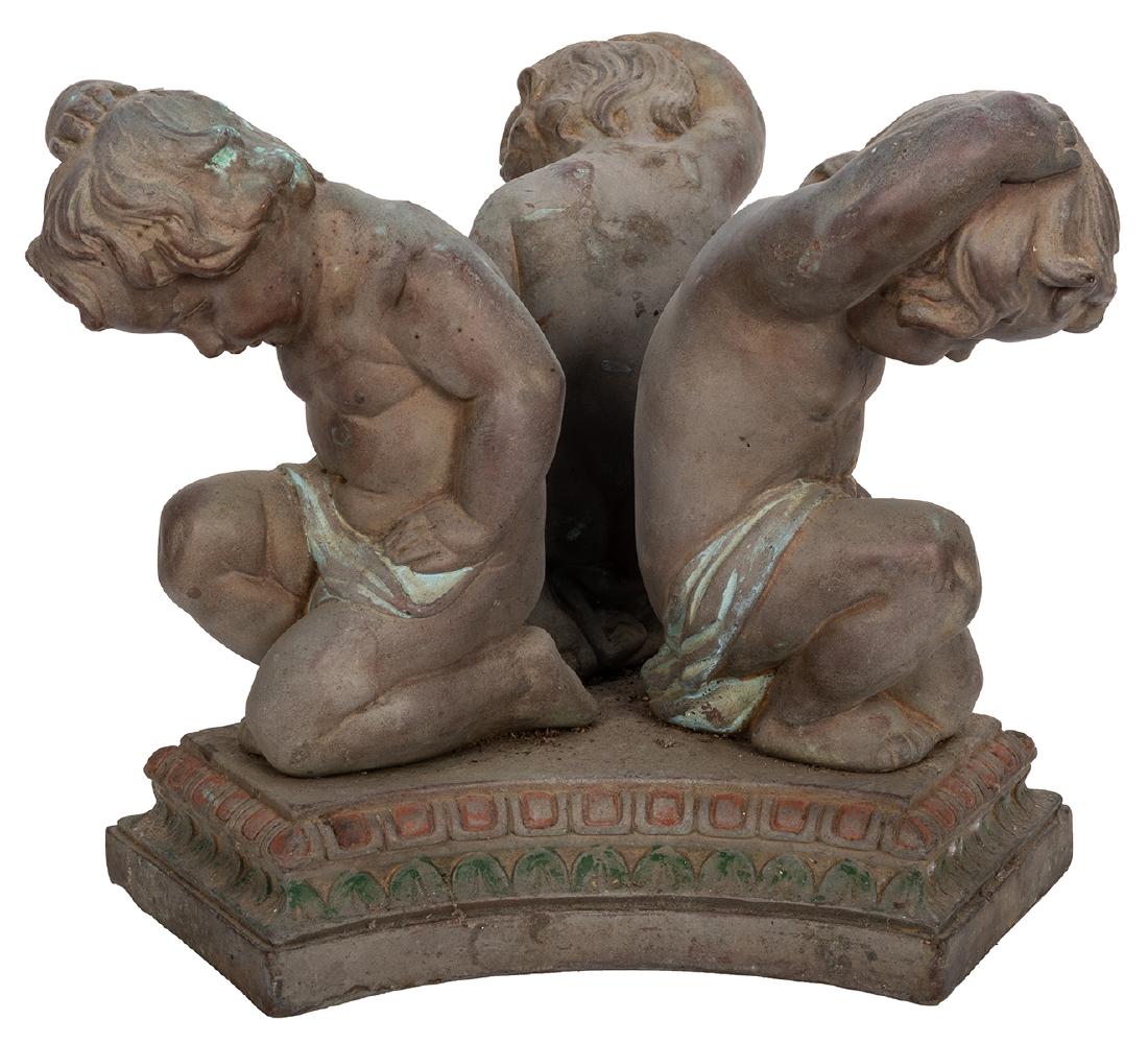 Figural Metal Table Base Depicting Cherubs. (1 of 4)