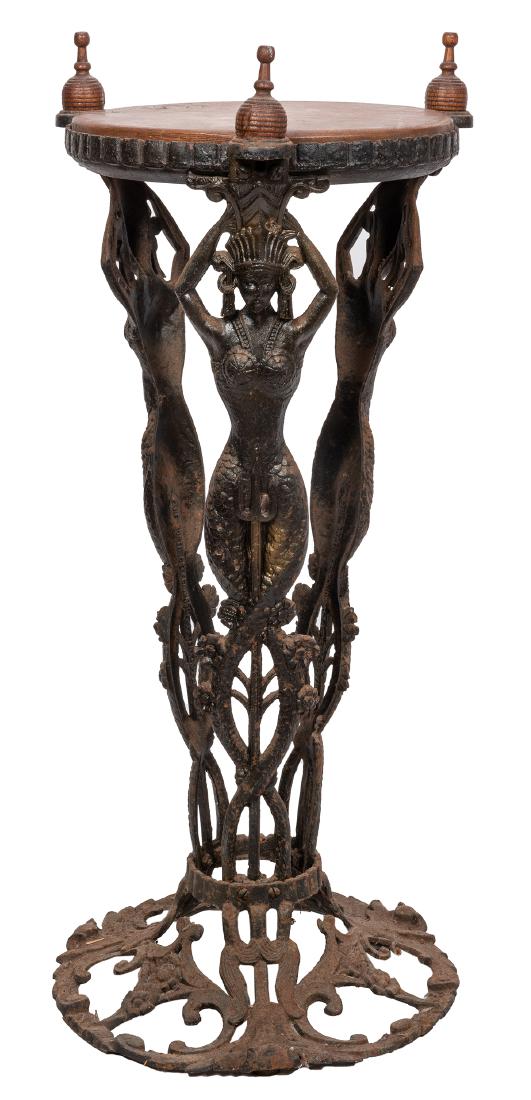 Cast Iron Egyptian Revival Pedestal Table. (1 of 2)