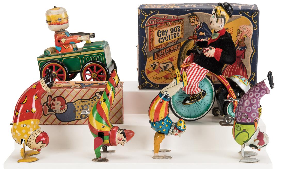 Lot of Six Tin Litho Vintage Circus Toys. (1 of 1)