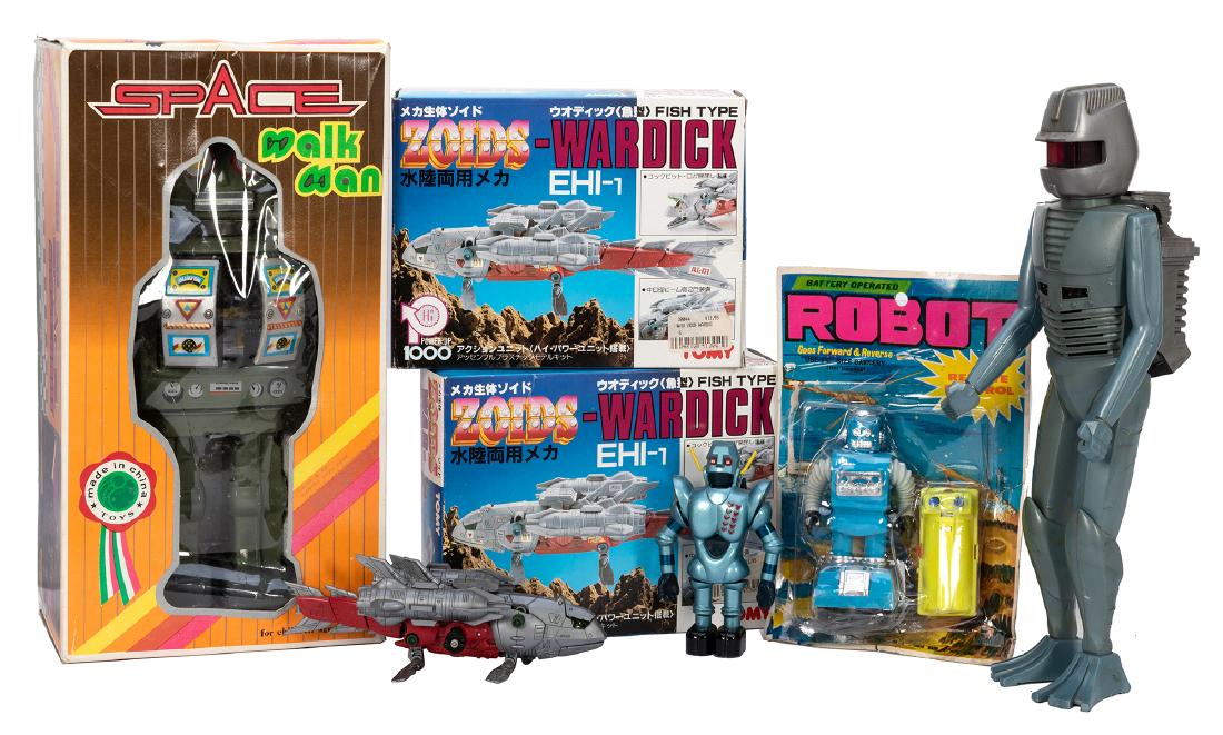 Lot of Six Vintage Robot Toys. (1 of 1)