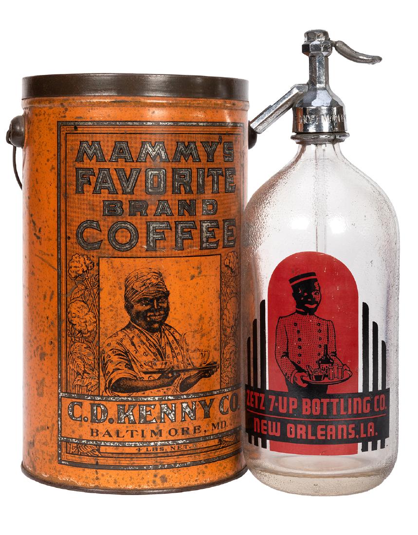 Lot of Two Black Americana Advertising Containers. (1 of 1)