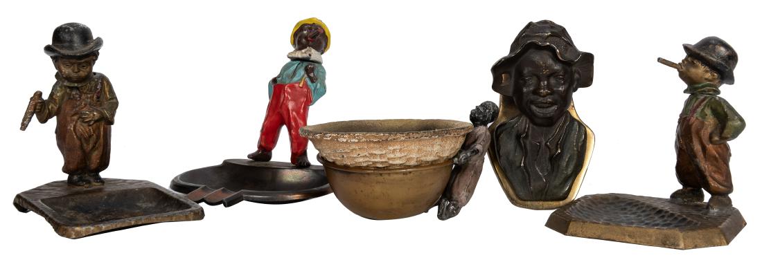 Black Americana Nodder Ashtrays and Desk Items. Lot of (1 of 1)