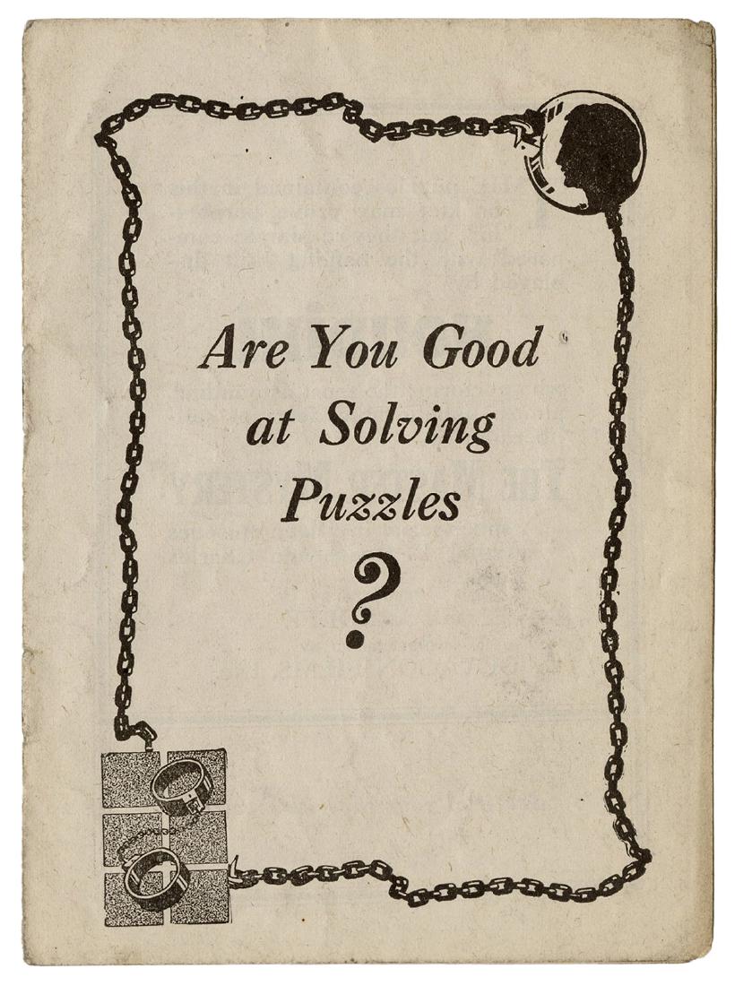 The Master Mystery Promotional Puzzle Booklet. (1 of 1)