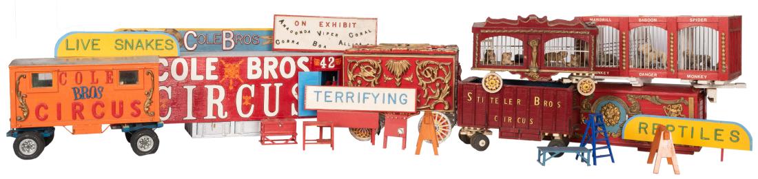Group of Circus and Side Show Model Trains, Wagons, and (1 of 1)