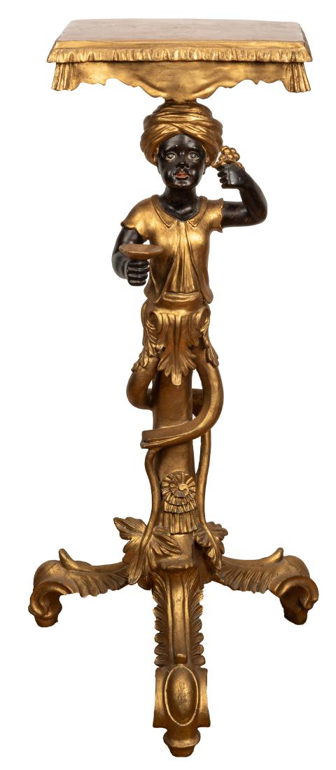 Venetian Blackamoor Pedestal Side Table.  Antique (1 of 3)