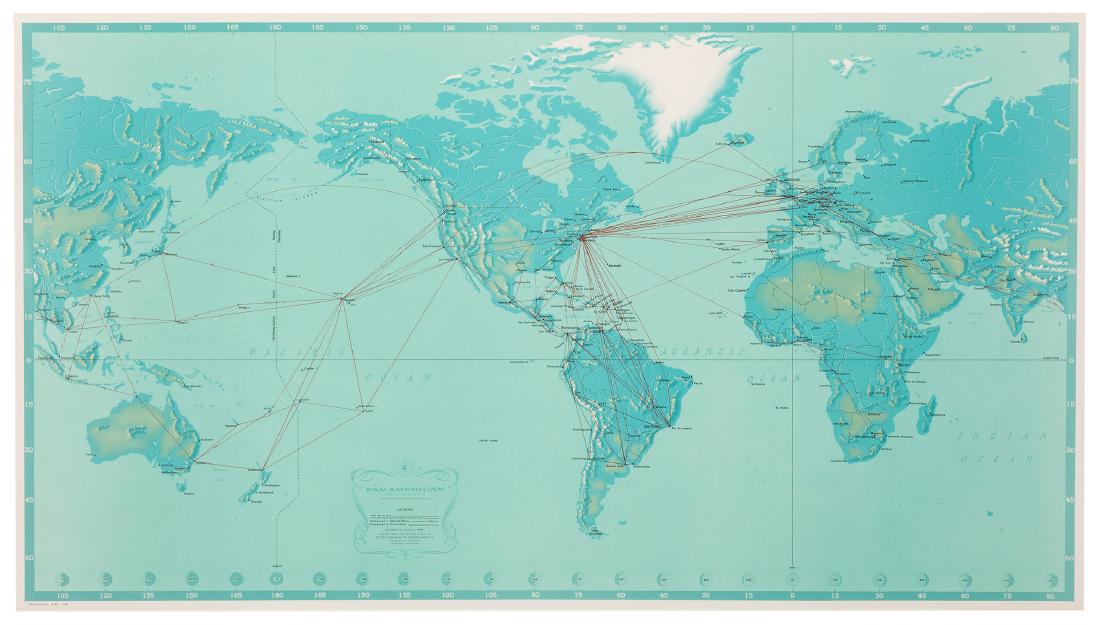 Pan American Airways System. World Map 1968 (1 of 1)