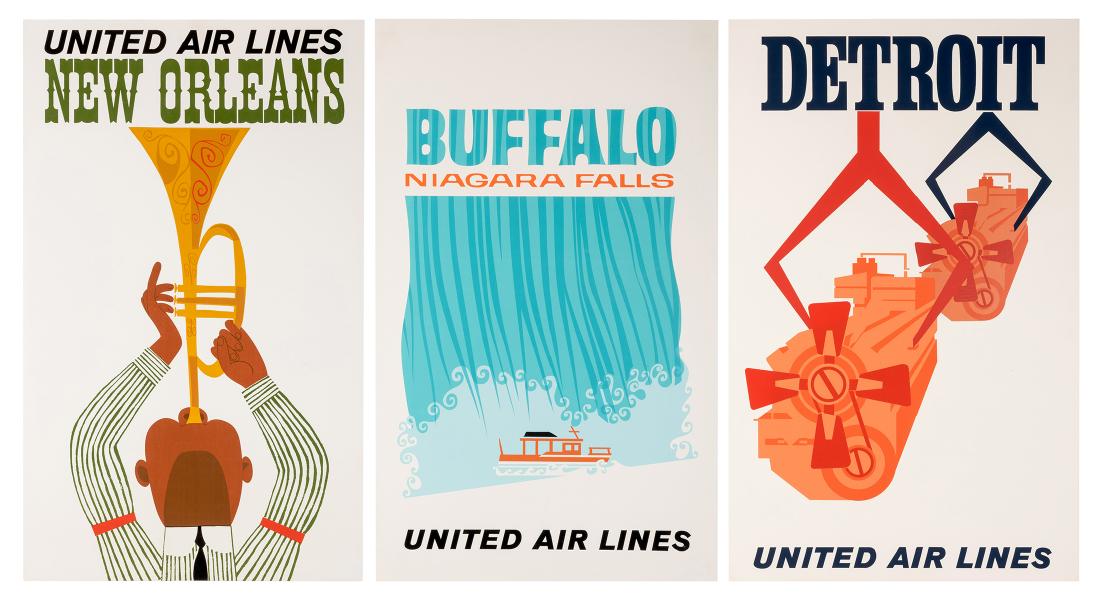 United Air Lines. Three Original Airline Travel (1 of 4)